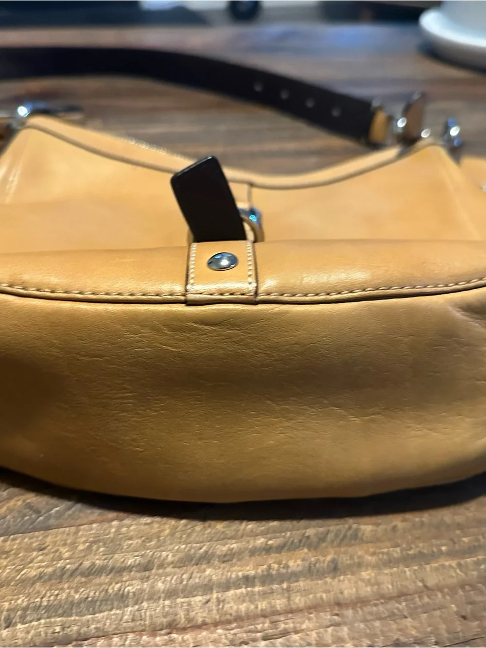 Vintage Coach Ergo Belted Hobo Camel Leather Shoulder Bag 2007